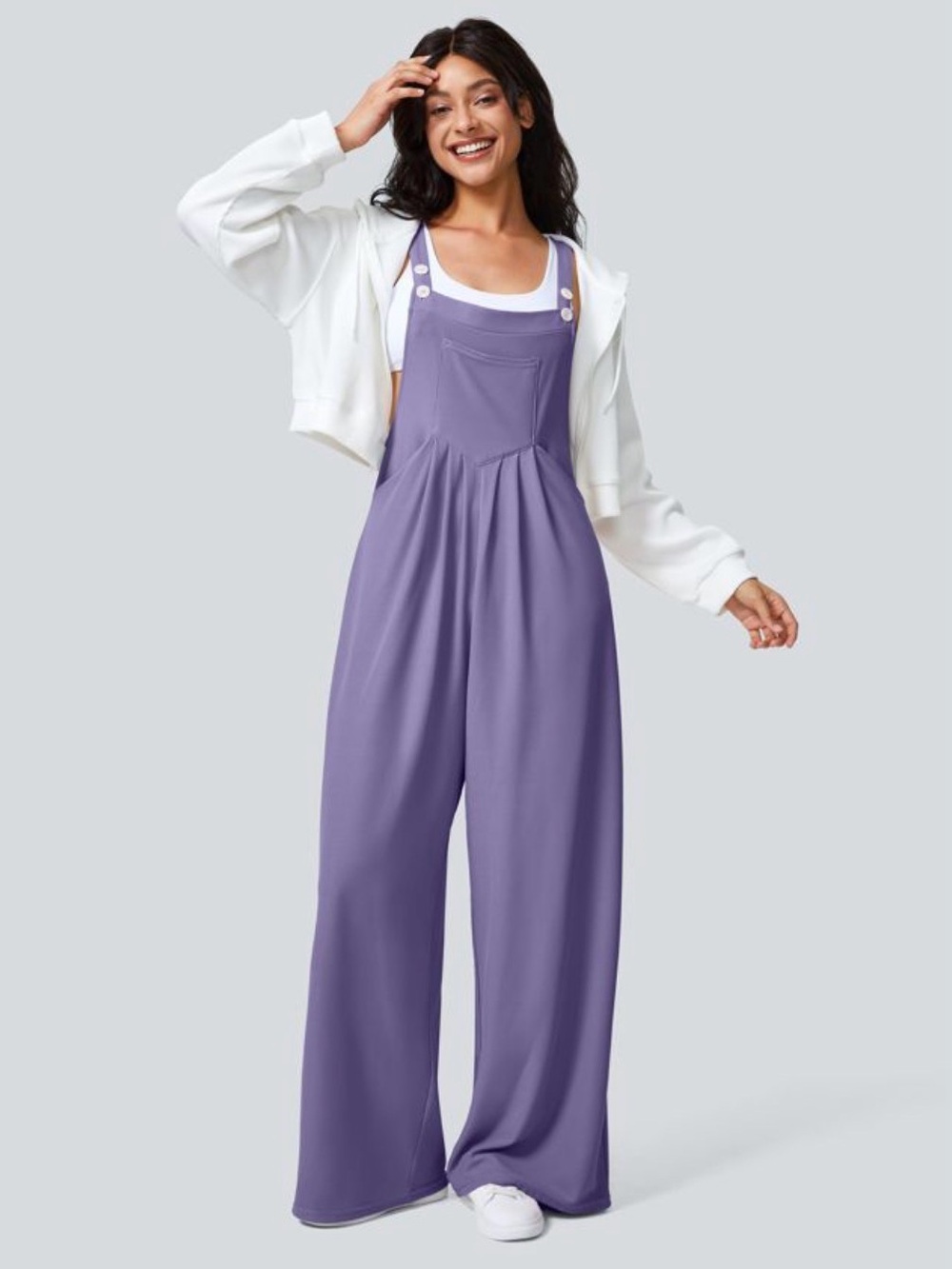 HALARA NWOT| Size XL | Mellow Purple Pockets Waffle Casual Overalls